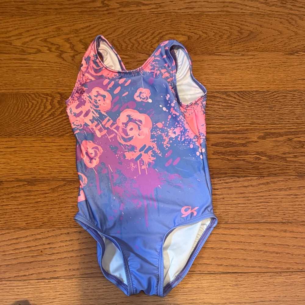 Girls size CS (5-6) Colorful Floral Gymnastics Leotard